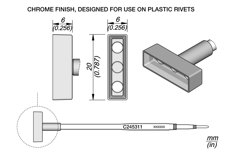 C245311 - Heat Staking Cartridge 20 x 6